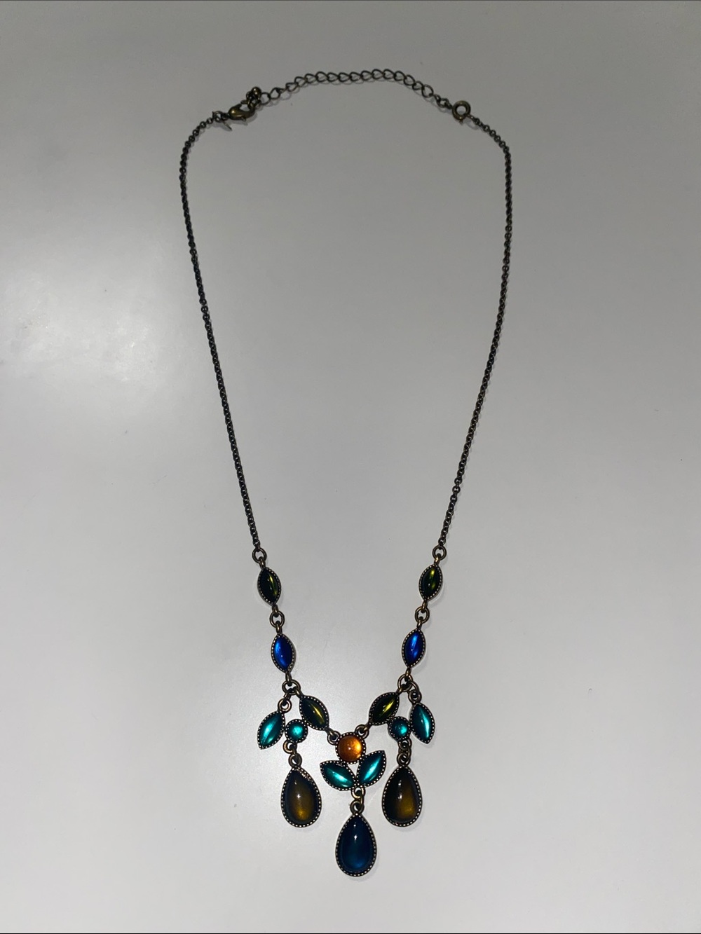 Multi-Color Teardrop Pendant Necklace - Women Jewelry